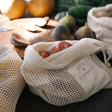 Load image into Gallery viewer, Reusable Produce Bags - Organic Cotton Mesh- Set of 7