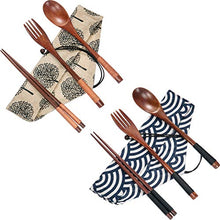 Load image into Gallery viewer, Set of 2 Wooden Reusable Flatware